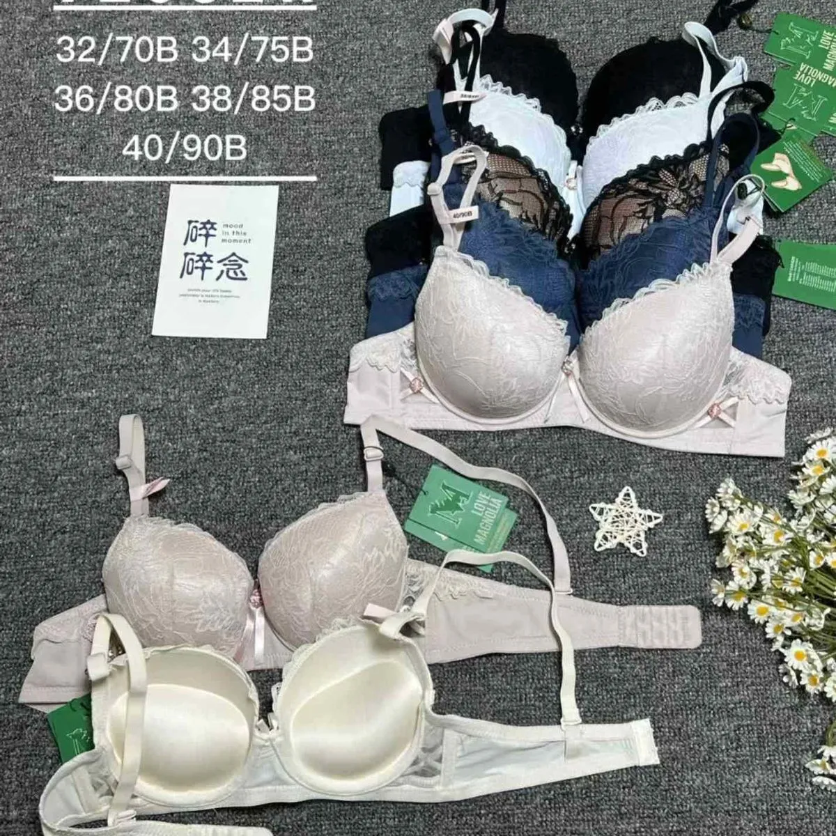 Biustonosz damski push-up koronka 32/70B-40/90B