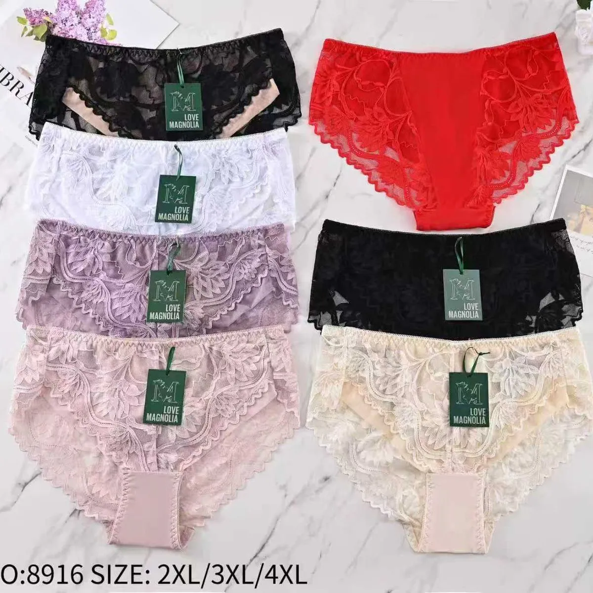 Majtki damskie koronkowe NO:8916 rozmiary 2XL/3XL/4XL