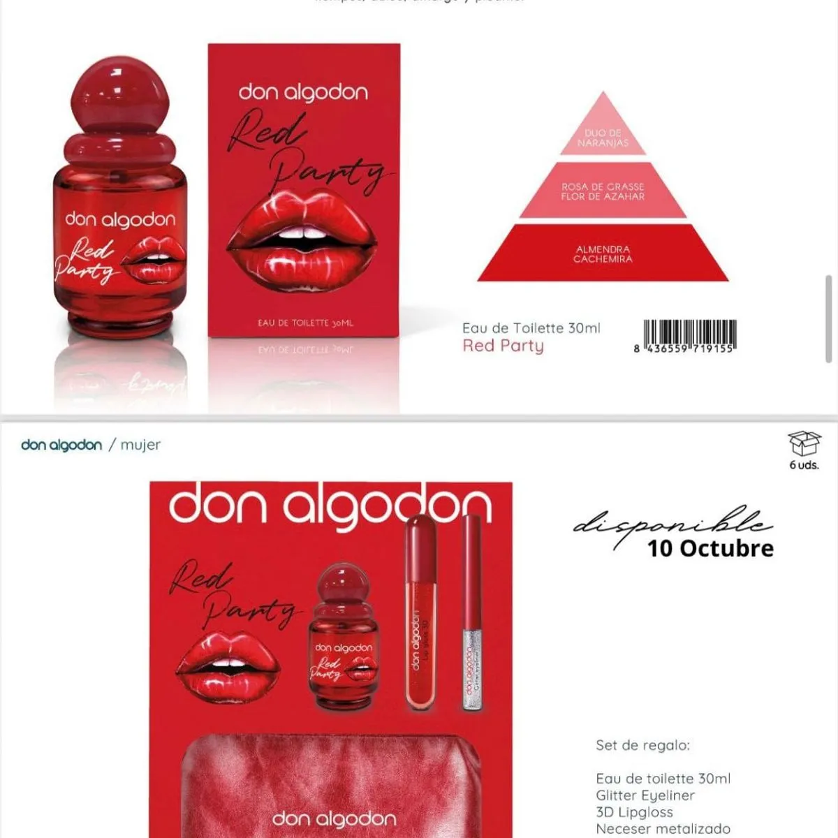 Zestaw prezentowy damski Don Algodon Red Party 50ml + 30ml