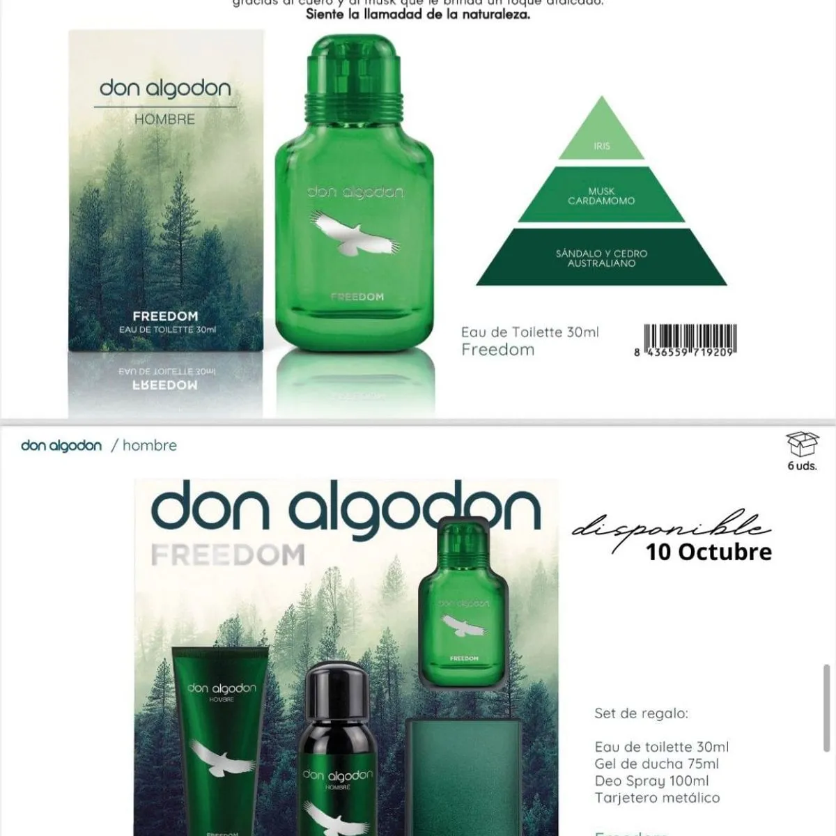 Zestaw prezentowy damski Don Algodon Freedom 50ml + żel 10ml