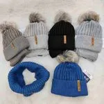 Komplet Czapki Komin dla Dzieci 52-54 Granatowy