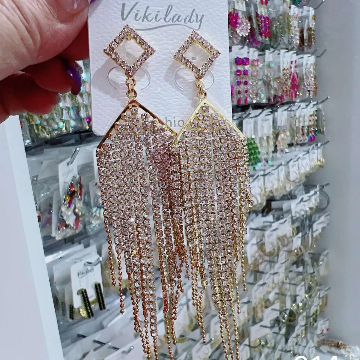Kolczyki damskie wiszące z kryształkami VikiLadylady