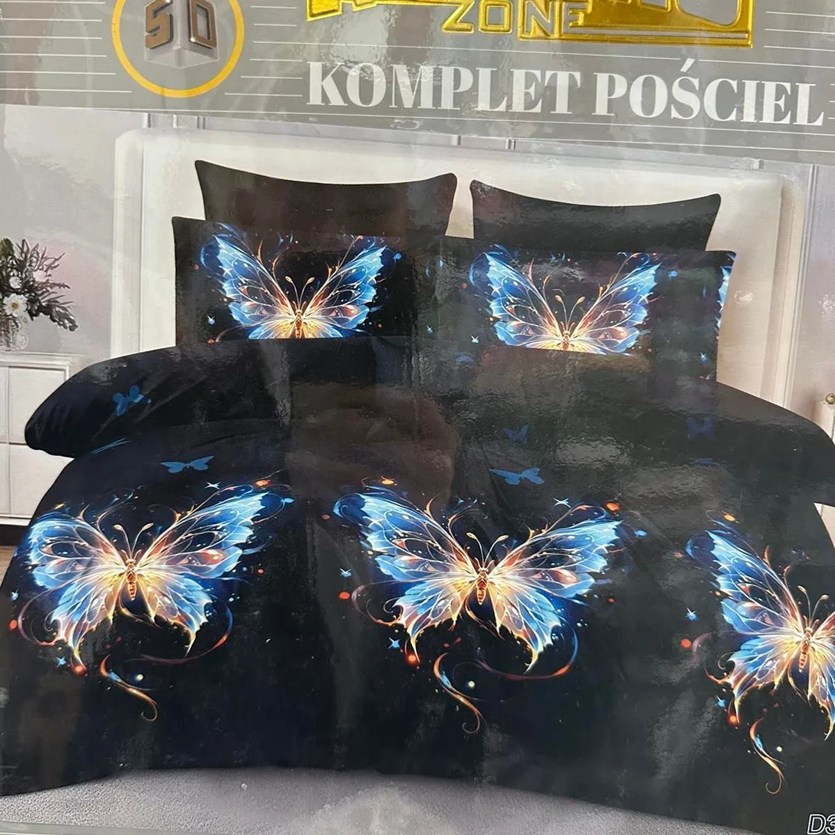 Komplet Pościel 3cz Milano 160/200 Motyw Motyli