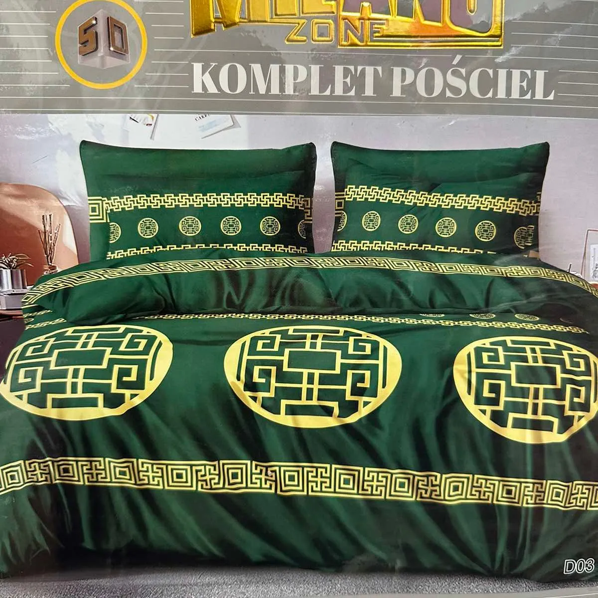 Komplet Pościel 3CZ Milano Zone 160/200 Zielony