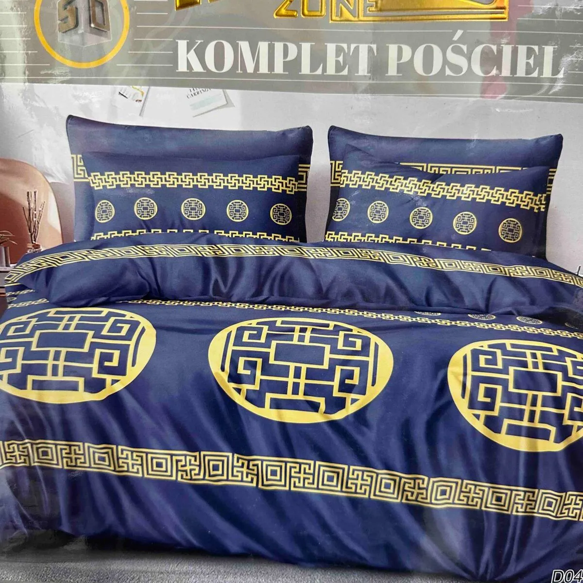 Komplet Pościeli 3cz Milano 160/200 granat-złoty