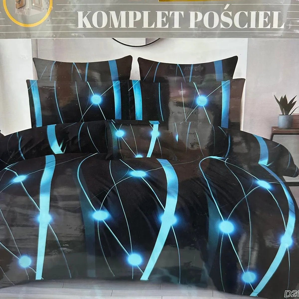 Komplet Pościeli 3cz Milano Zone 160/200 granatowo-niebieski