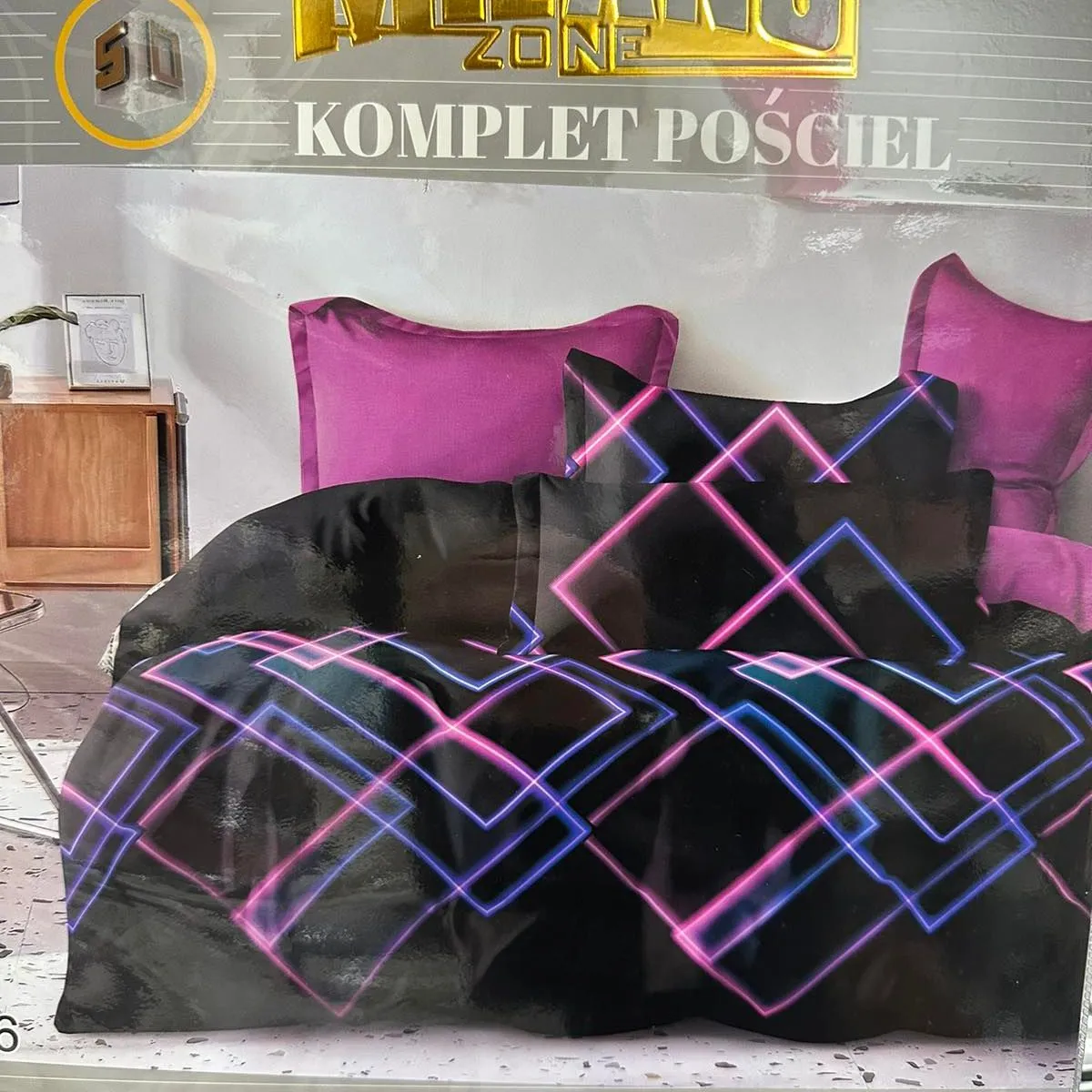 Komplet Pościel 3cz 160/200 MilanoZona fioletowo-czarny