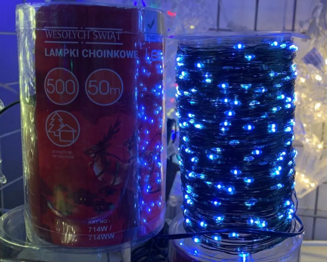 Lampki choinkowe 500 LED 50m niebieskie