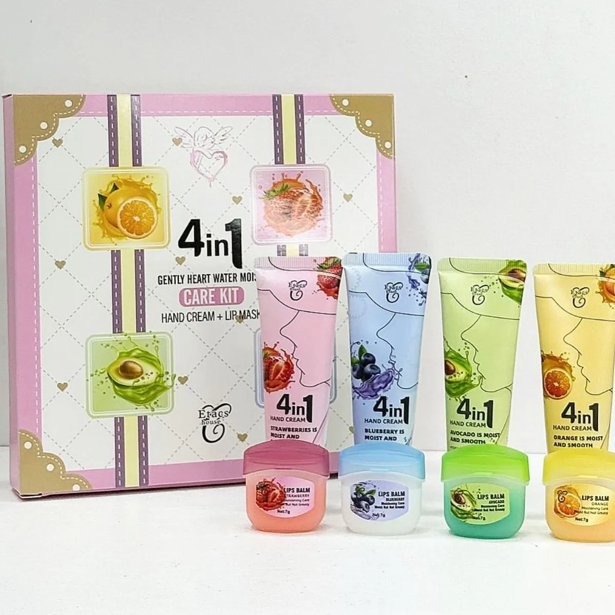 Zestaw 4w1 Hand Cream & Lip Balm Gentle Care Kit