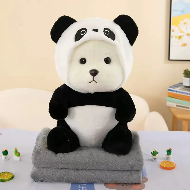 Maskotka panda z kocykiem