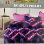 Komplet Pościel Milano 3el. 160/200 granatowo-różowy