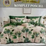 Komplet Pościel Milano 3cz. 160/200 Zielony Kwiatowy