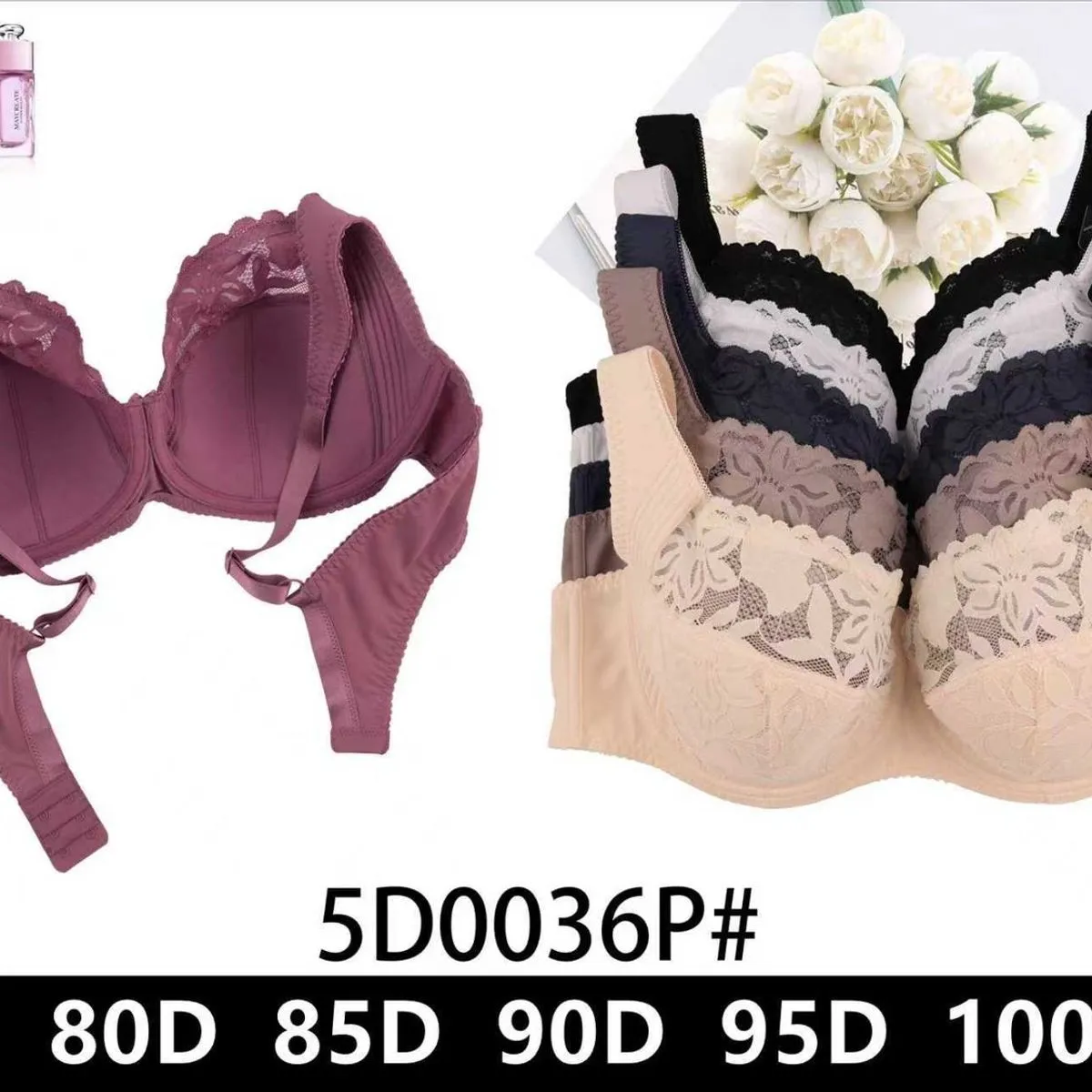 Biustonosz damski 5D0036P# rozmiary 80D 85D 90D 95D 100D