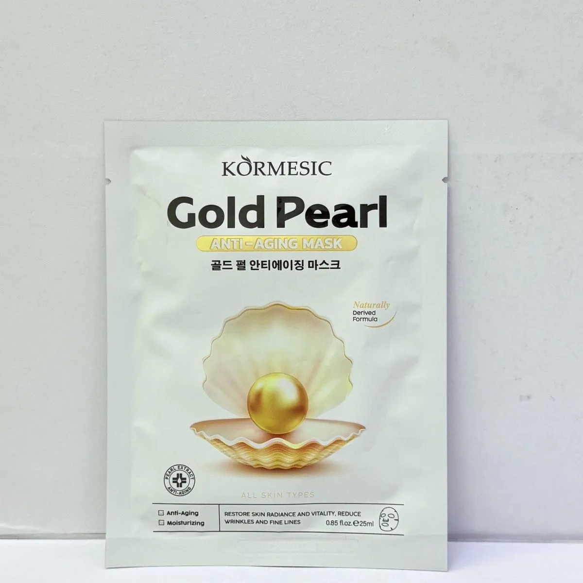 Maska w płachcie do twarzy KORMESIC Gold Pearl