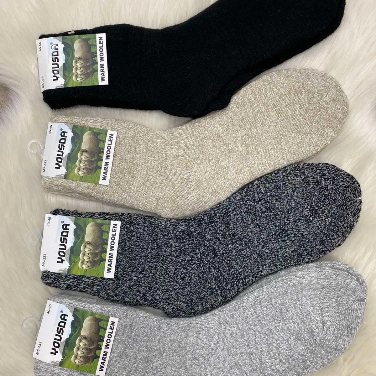 Skarpetki męskie Wukong Wool, 4 pary w zestawie