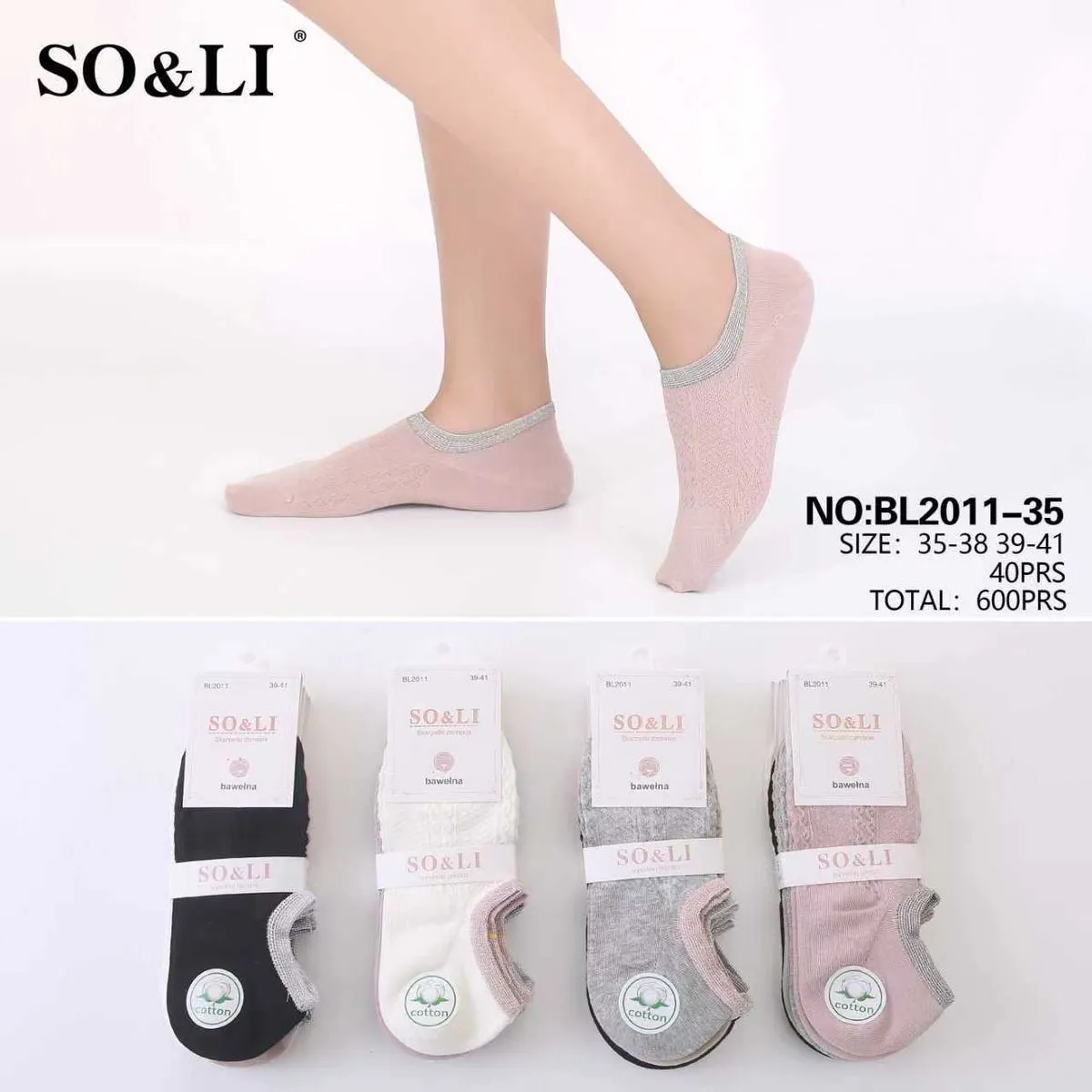 Skarpetki damskie SO&LI NO: BL211-35/38-40, 40 szt