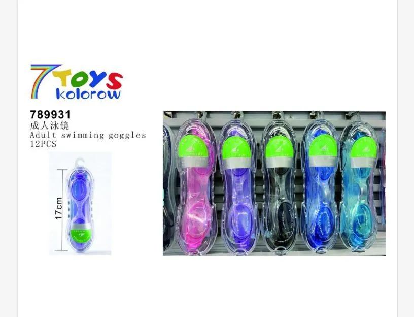 Okulary pływackie dla dorosłych 17 cm, 12 szt