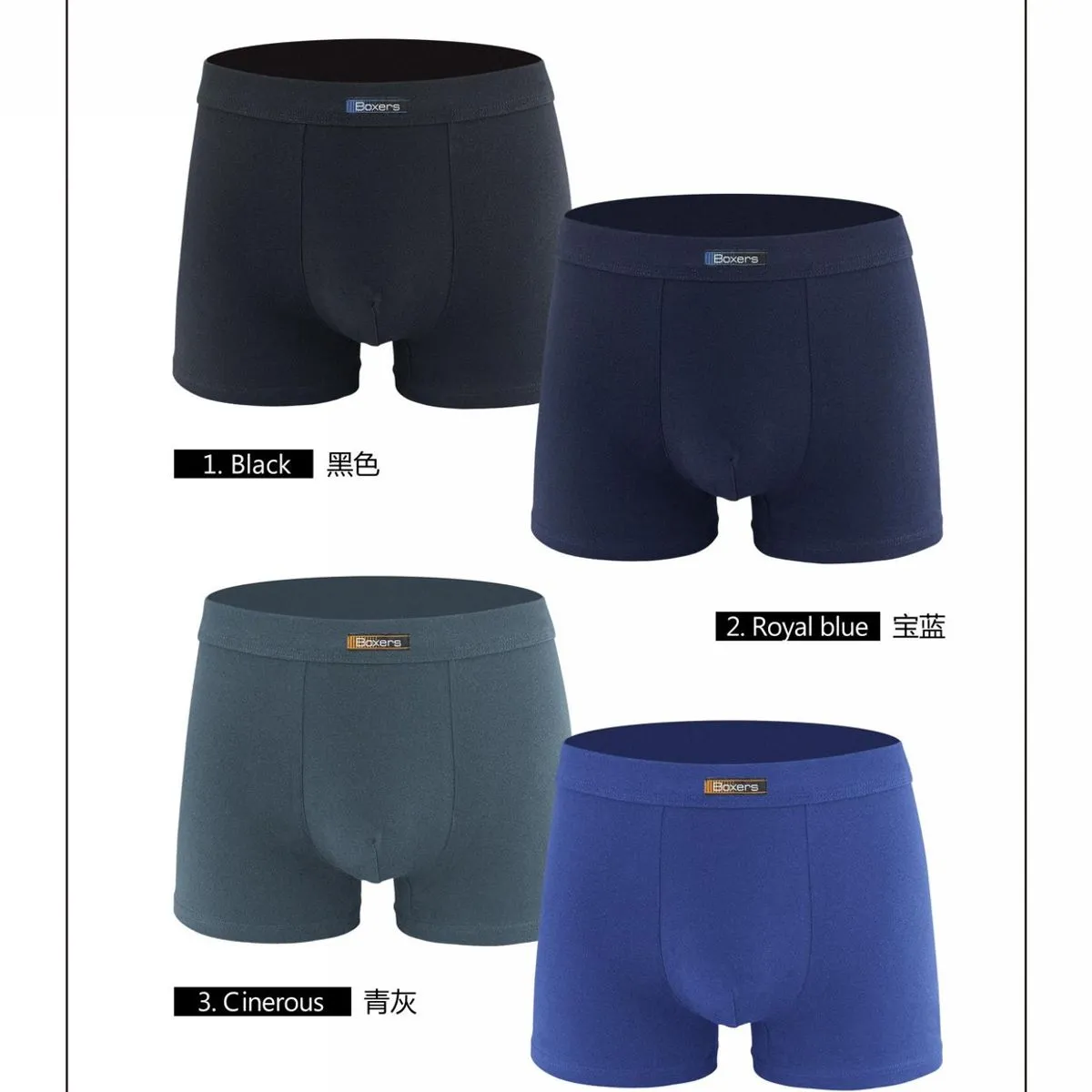 Bokserki męskie GC-CSK 4 szt. XL-XXL czarny/granatowy/szary/niebieski