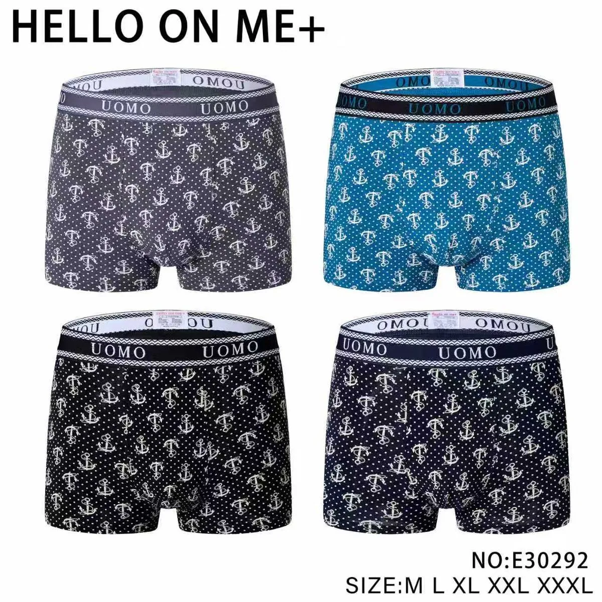 Bokserki męskie UOMO wzór kotwice NO-E30292 M-L-XL-XXL-XXXL
