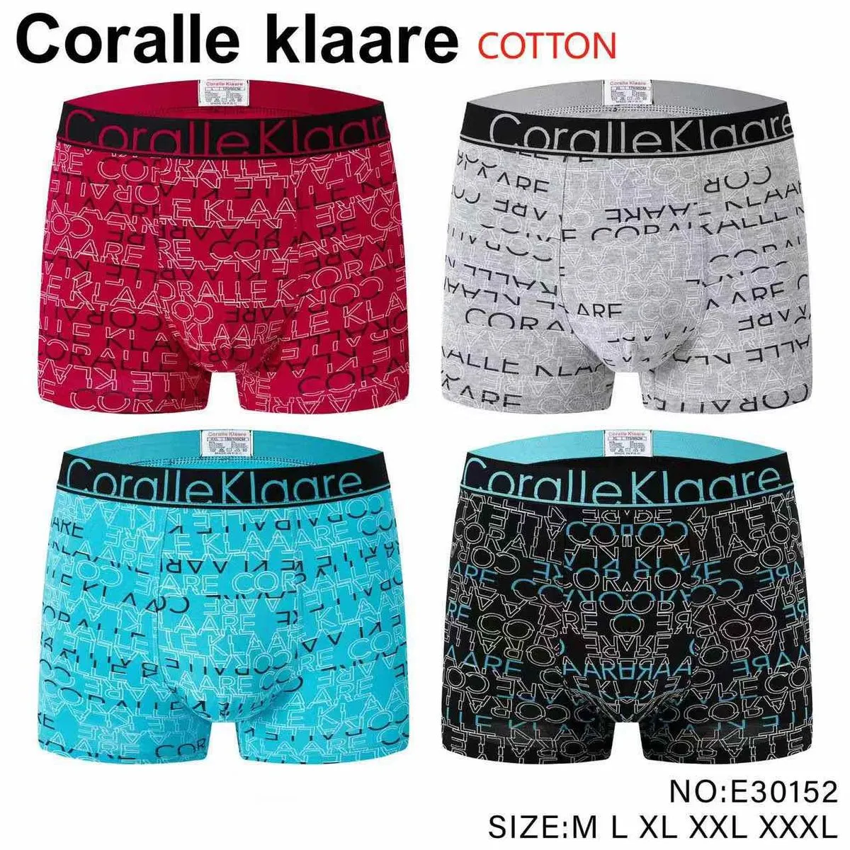 Bokserki męskie Coralle Klaare Cotton 4 wzory M-L-XL-XXL