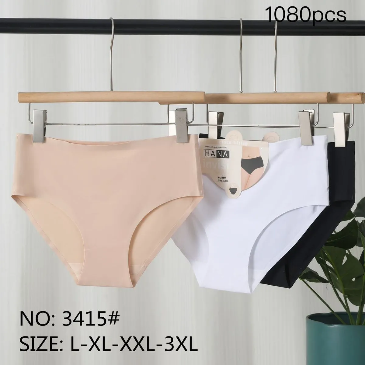 Majtki damskie bezszwowe HANA beżowe/czarne/białe L-3XL