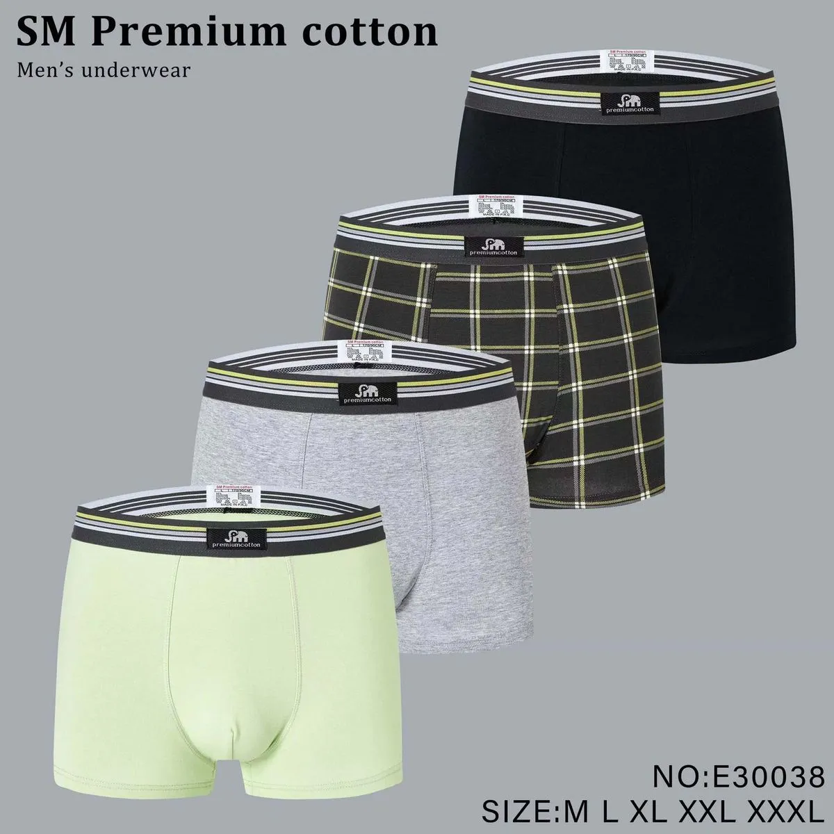 Bokserki męskie bawełniane S-M-XL-XXL premium, 4 szt.