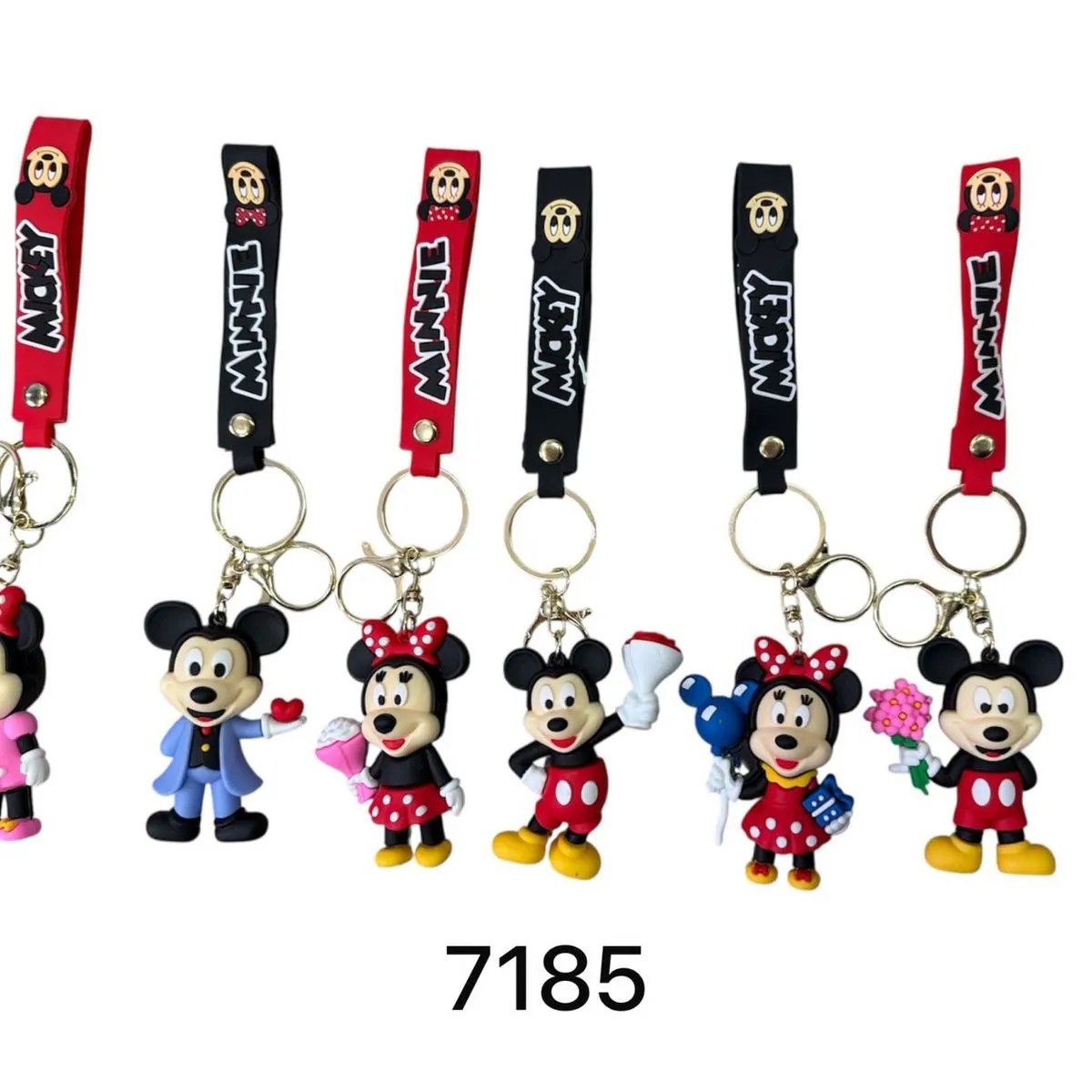 Breloki do kluczy z figurkami Myszki Minnie i Myszka Mickey 7185