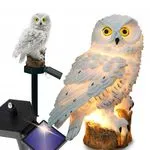 Solarna lampa ogrodowa LED Sowa Biała