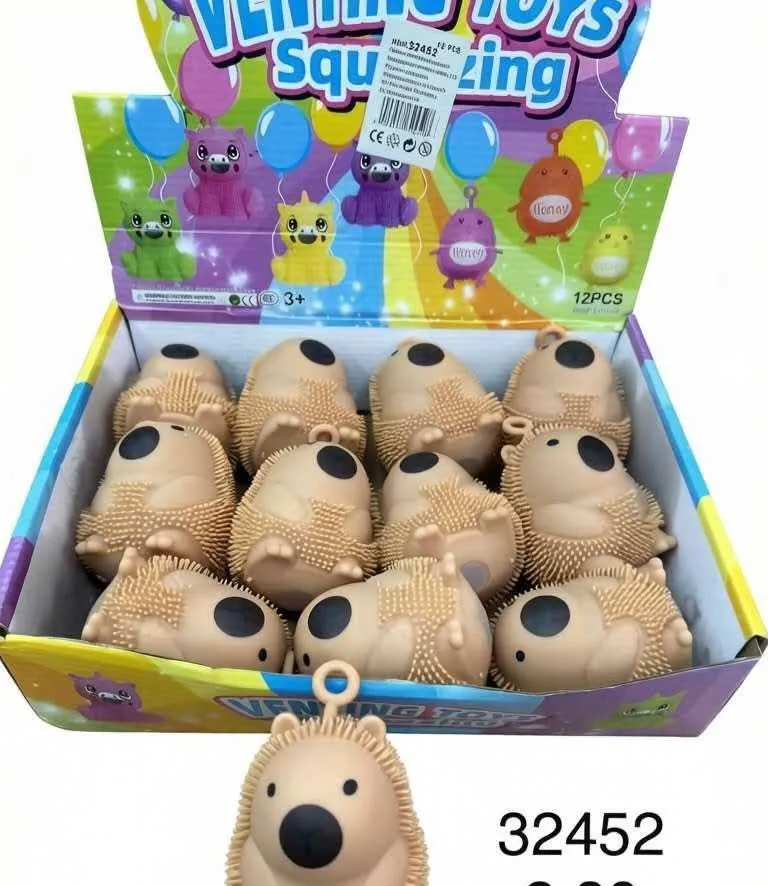 Gniotki Jeż Squeeze Toys beżowe, 12 szt