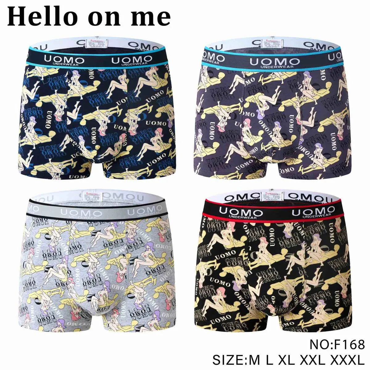 Bokserki męskie UOMO wzorzyste NO-F168 M-L-XL-XXL-XXXL