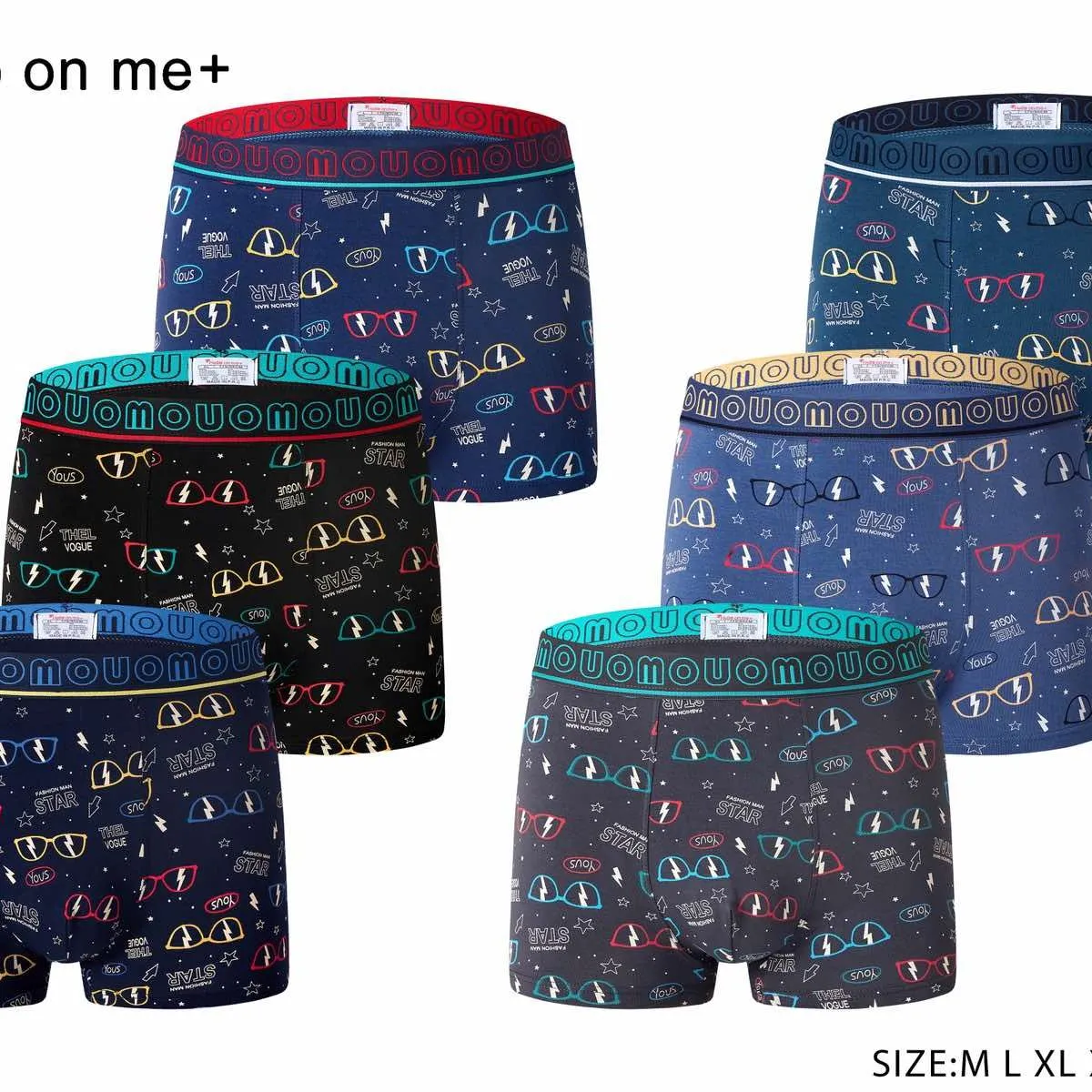 Bokserki męskie Hello on me+ wzór okulary pinguiny M L XL NO:F160