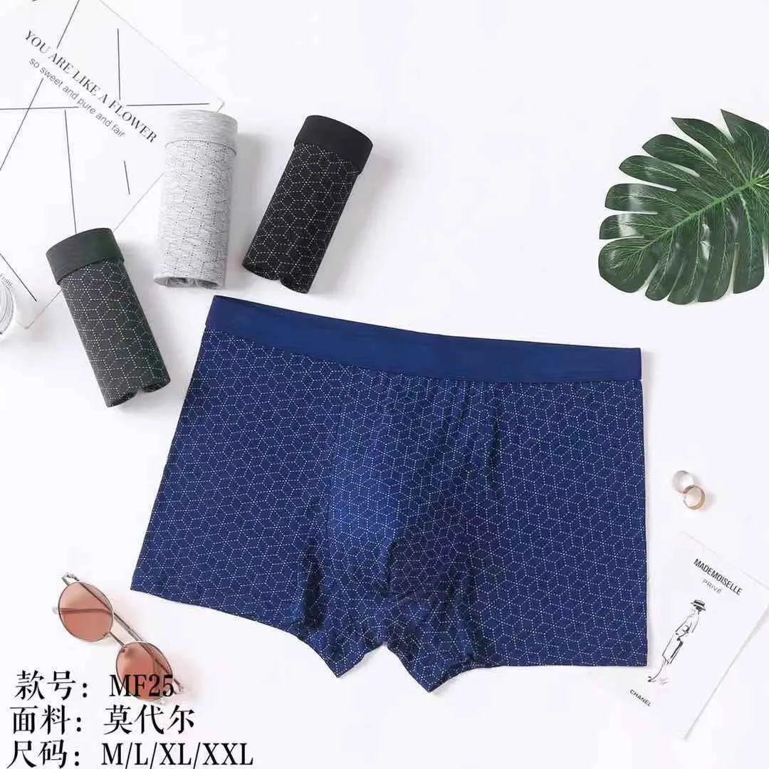 Bokserki męskie granatowe wzór geometryczny M-L-XL-XXL