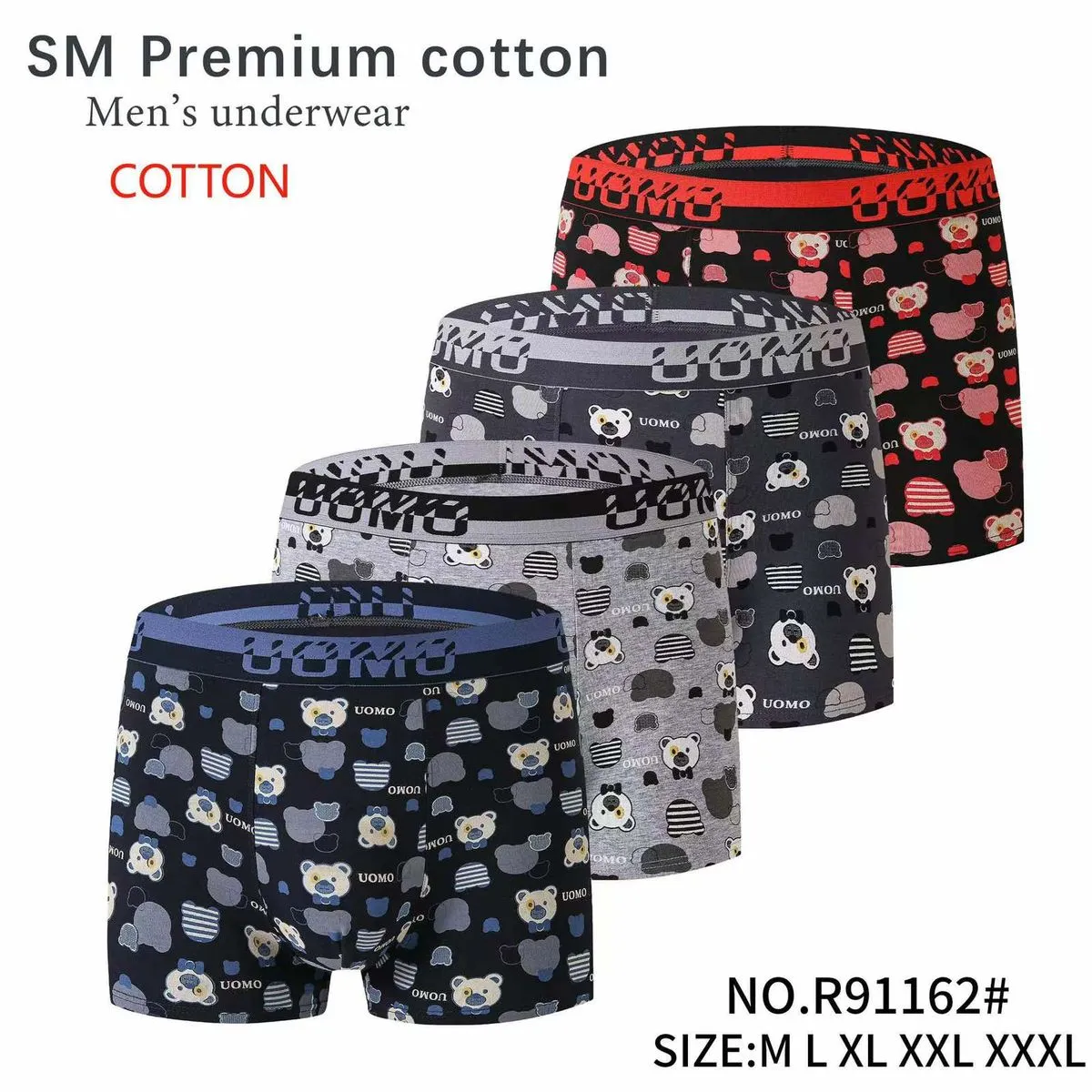 Bokserki męskie bawełniane S-M-L-XL-XXL-XXXL wzór panda