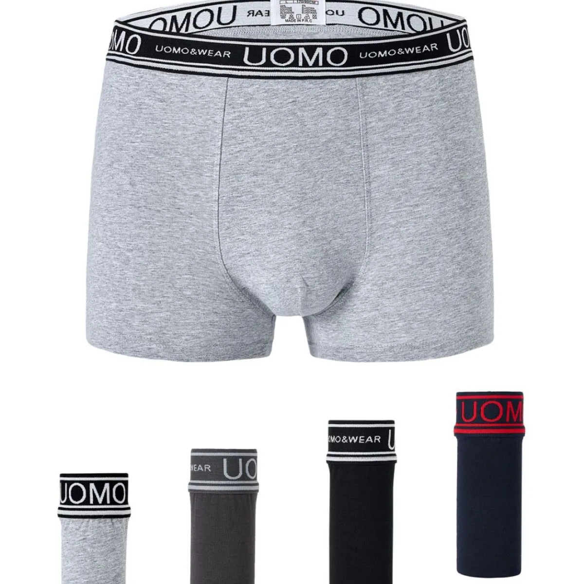 Bokserki męskie UOMOU Premium Cotton szary M L XL XXL XXXL