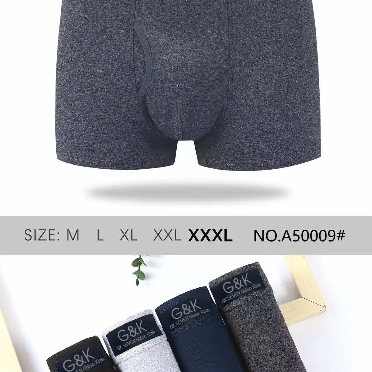 Bokserki męskie G&K Seven Cotton M-XXXL szary/czarny/biały/granatowy