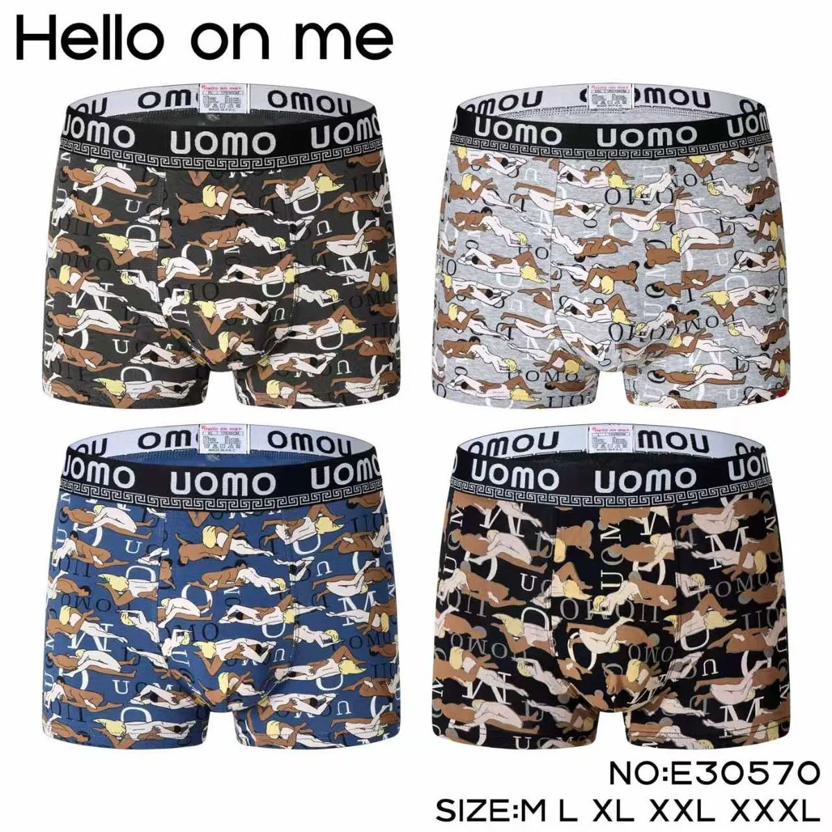 Bokserki męskie UOMO wzorzyste M-XXXXL NO.E30570