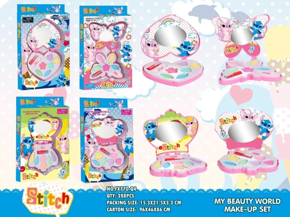 Zestaw Kosmetyczny dla Dzieci Stitch Paletka z Lusterkiem