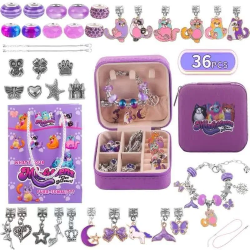 Zestaw Biżuterii DIY Misfittens 36PCS Szkatułka Fioletowa