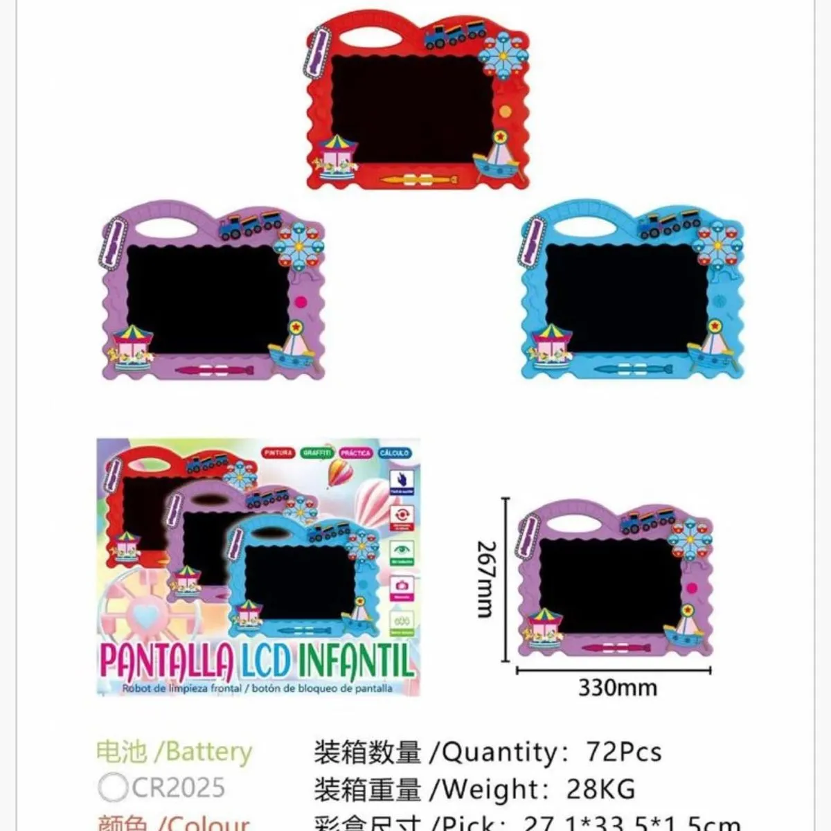 Tablica do Rysowania LCD 14" PANTALLA LCD INFANTIL Kolory Mix