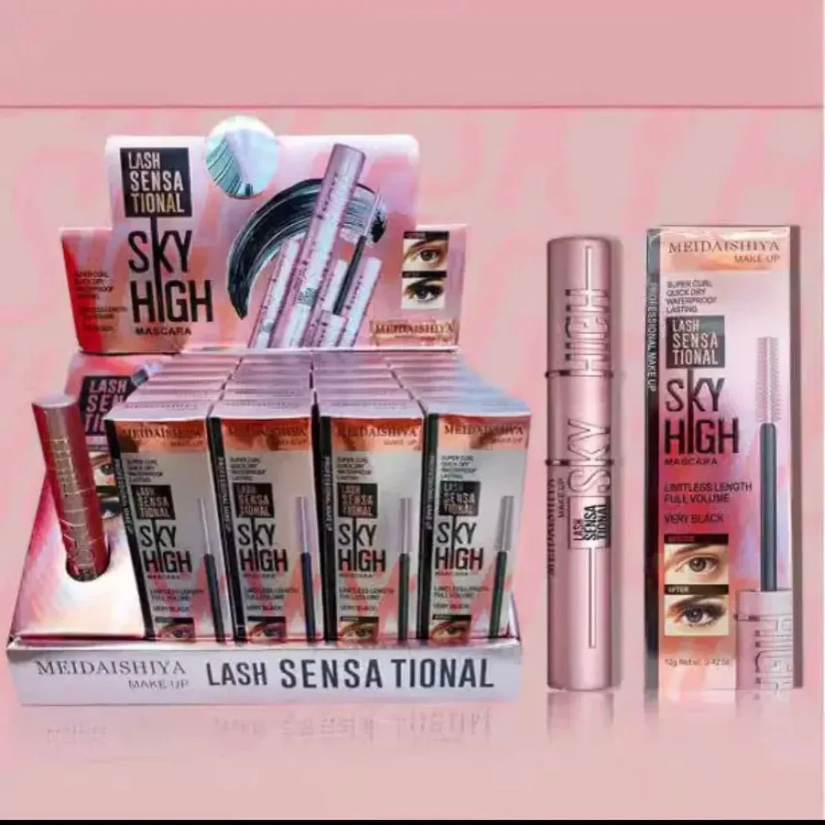 Tusz do rzęs Sky High Lash Sensational Meidaishiya 12g, 24 szt.
