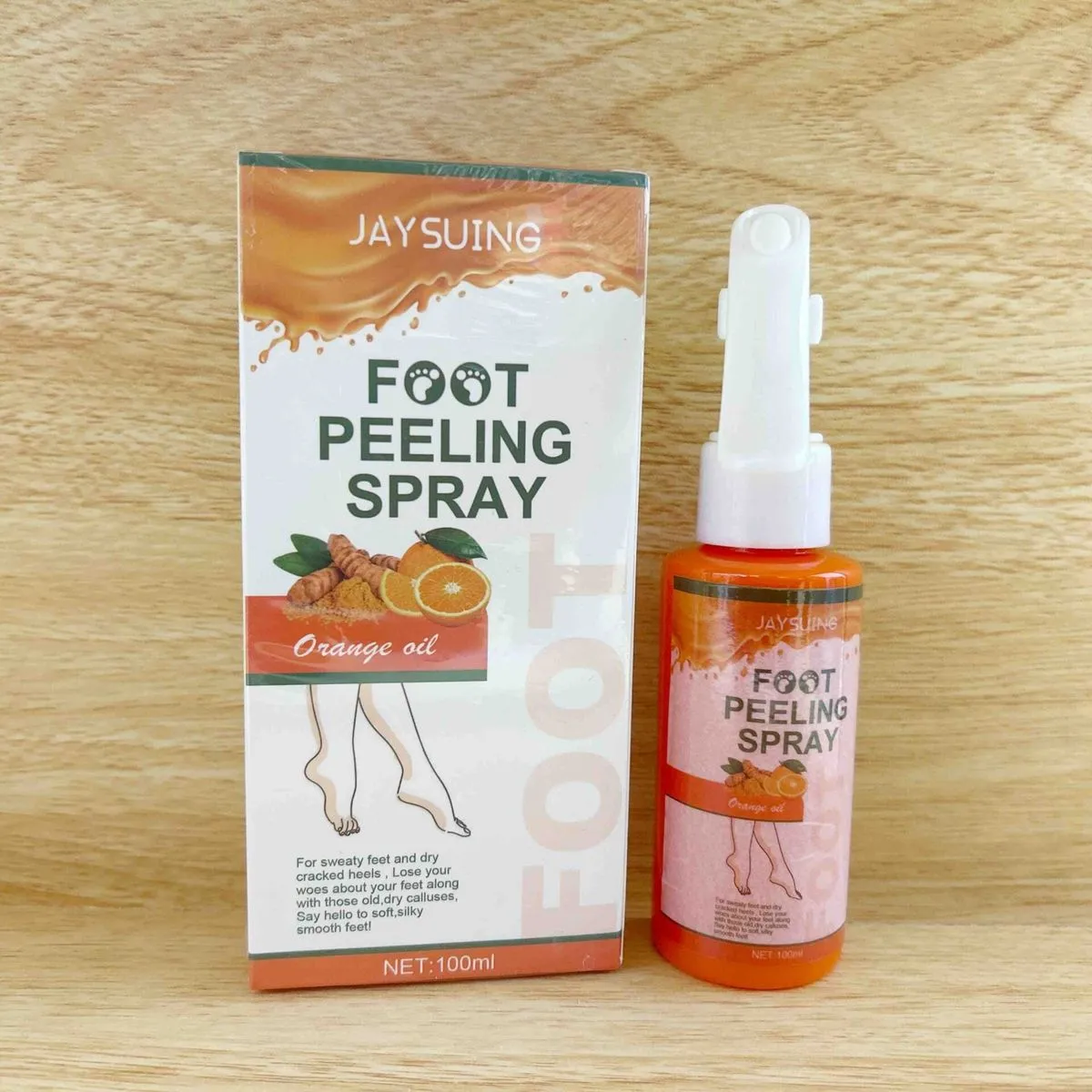 Jaysuing Foot Peeling Spray 100ml - Spray złuszczający z pomarańczą