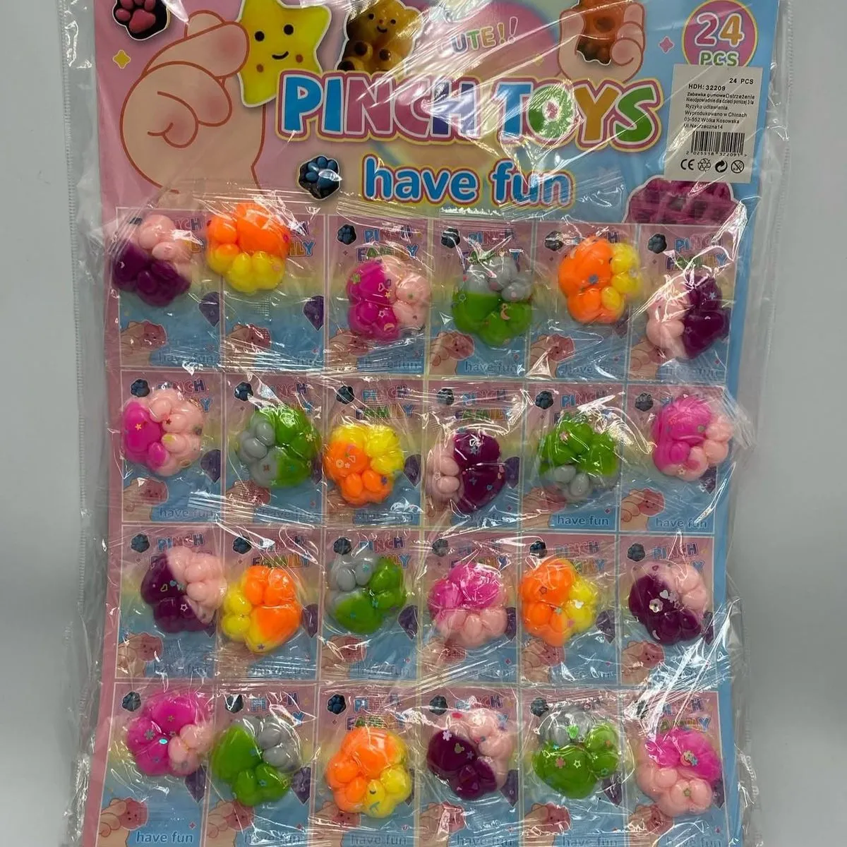 Zestaw Pinch Toys - Gumowe Gniotki Łapki 24 szt.