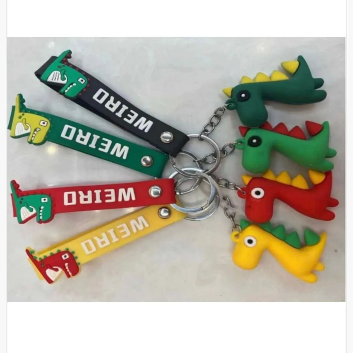 Brelok do Kluczy Dinozaur z Paskiem WEIRD, Mix Kolorów, 24 szt.