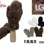Rękawiczki damskie UGG F.15.16.11 brązowe futrzane