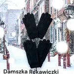 Rękawiczki damskie czarne skórzane