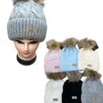 Czapki damskie beanie z pomponem agora viscose CO226703