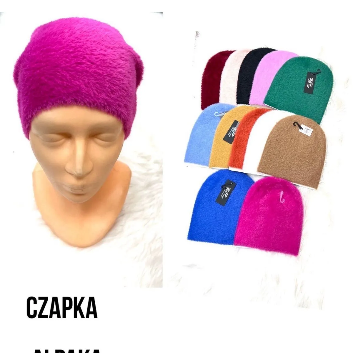 Czapki damskie alpaka 83027, 12 szt/opak.