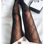Rajstopy damskie czarne z wzorem Gucci C18