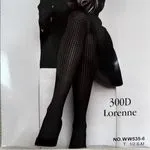 Rajstopy damskie 300D czarne wzór siatkowy Lorenenne
