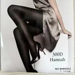 Rajstopy damskie Hannah 300D czarne wzór siateczkowy